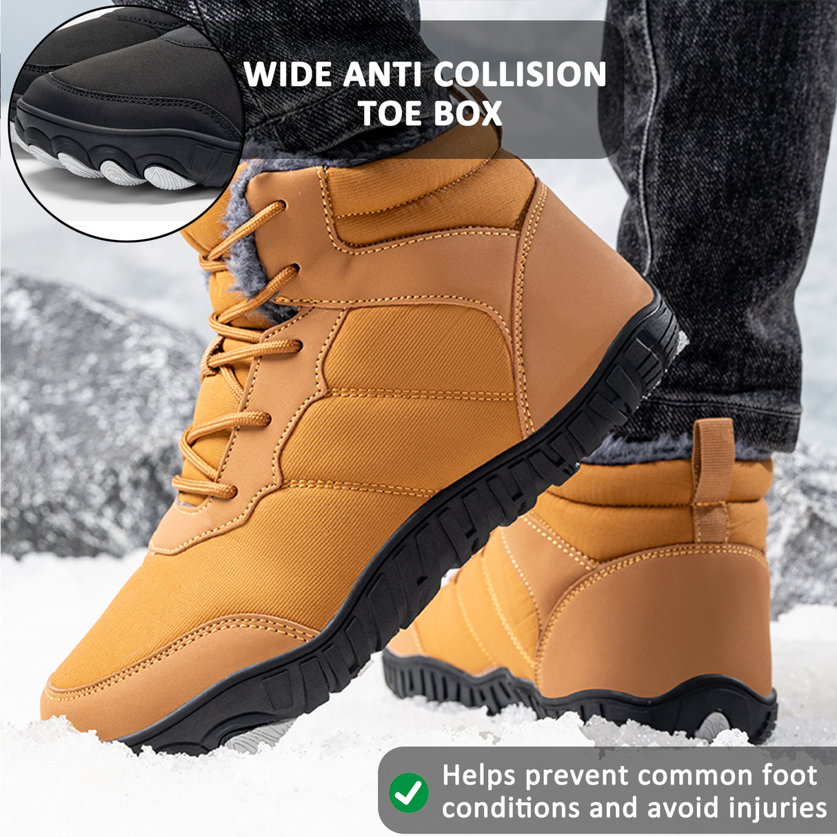 Waterproof Winter Barefoot Shoes for Men – Comfortable & Supportive 4