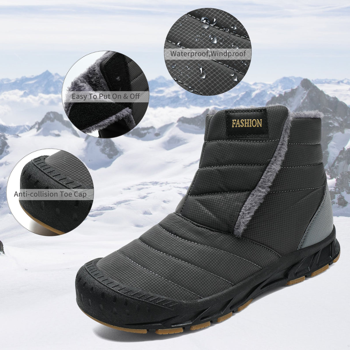 Waterproof Winter Boots for Unisex – Comfortable & Supportive Footwear 1