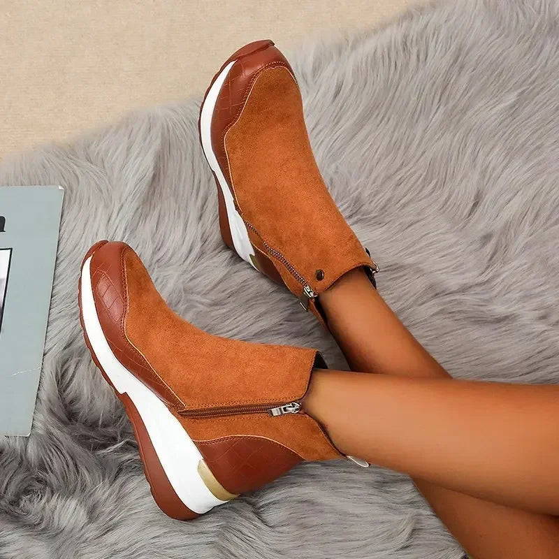 Wedge Black Ankle Boots for Women – Chic & Comfortable Platform Style