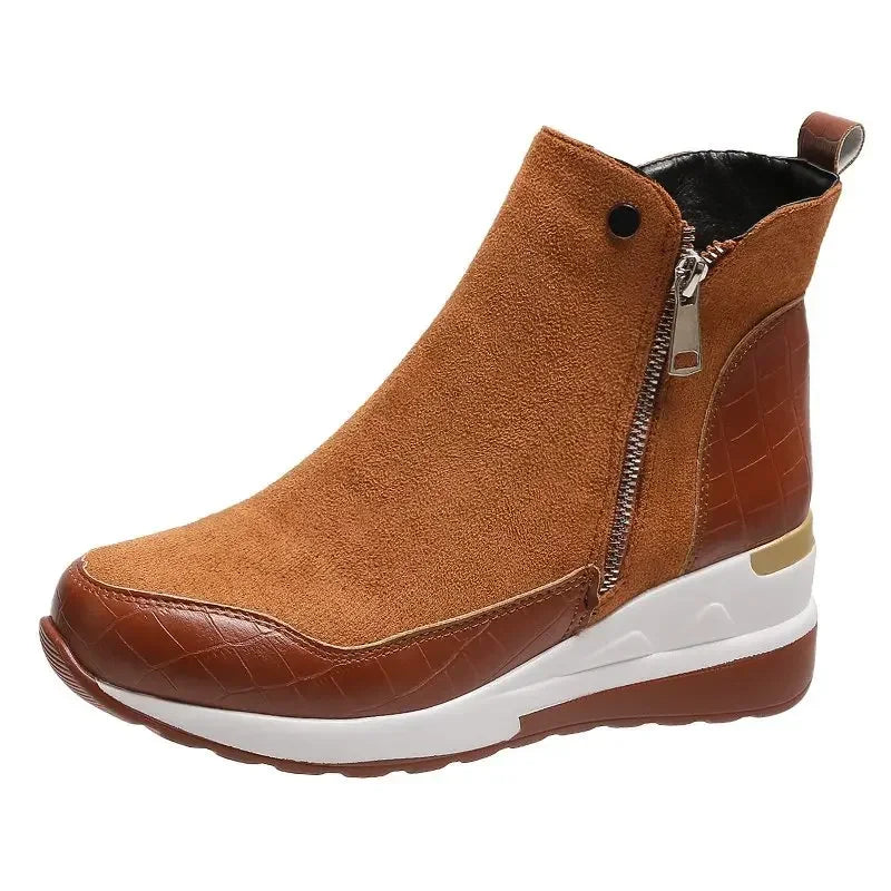 Wedge Black Ankle Boots for Women – Chic & Comfortable Platform Style