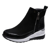 Wedge Black Ankle Boots for Women – Chic & Comfortable Platform Style