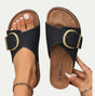 Women Comfortable Slip On Leather Sandals