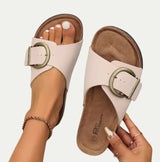 Women Comfortable Slip On Leather Sandals