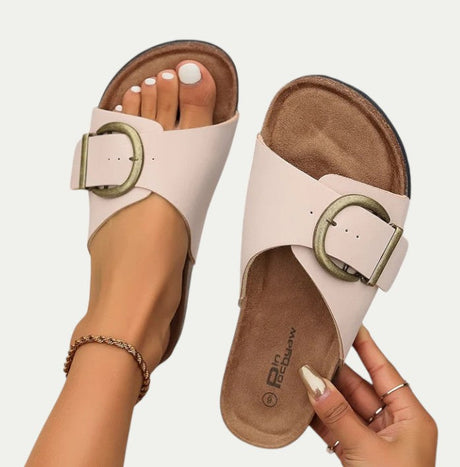 Women Comfortable Slip On Leather Sandals