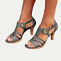 Women Leather Block Heel Summer Sandals