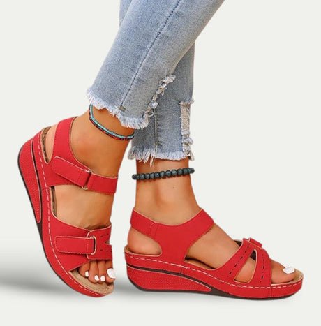 Women Leather Open Toe Casual Sandals