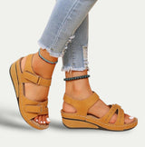 Women Leather Open Toe Casual Sandals