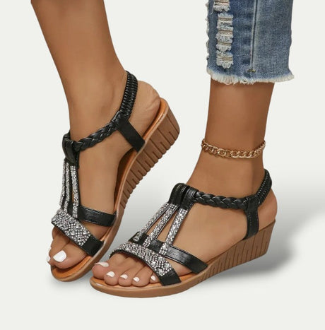 Women Open Toe Leather Summer Sandals