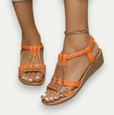 Women Open Toe Leather Summer Sandals