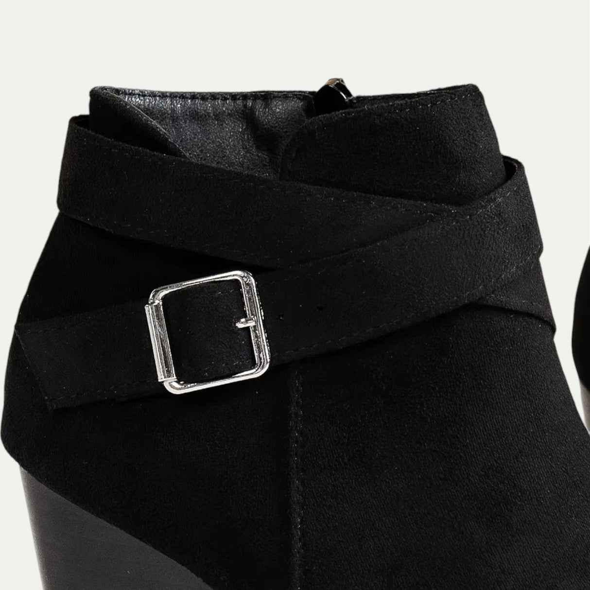 Women's Black Suede Wedge Ankle Boots
