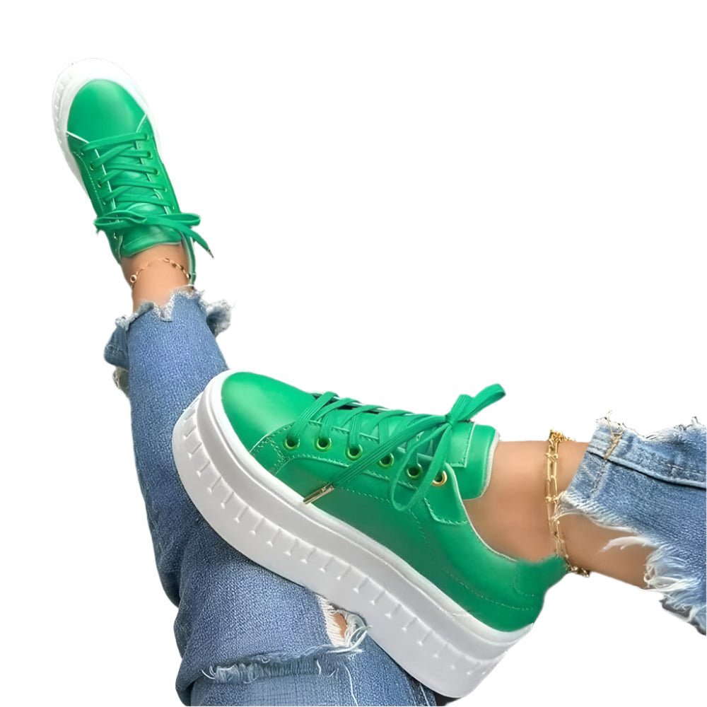 Evie – Women's White Plateau Sneakers – Stylish & Comfortable