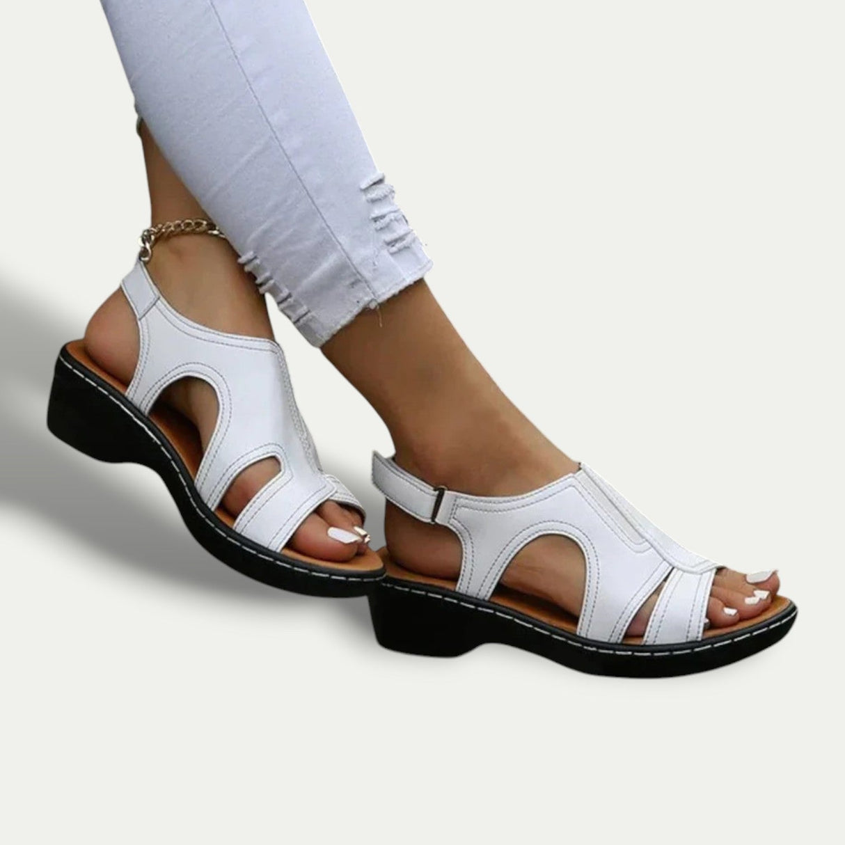 Women's Leather Sandals Comfortable Arch Support