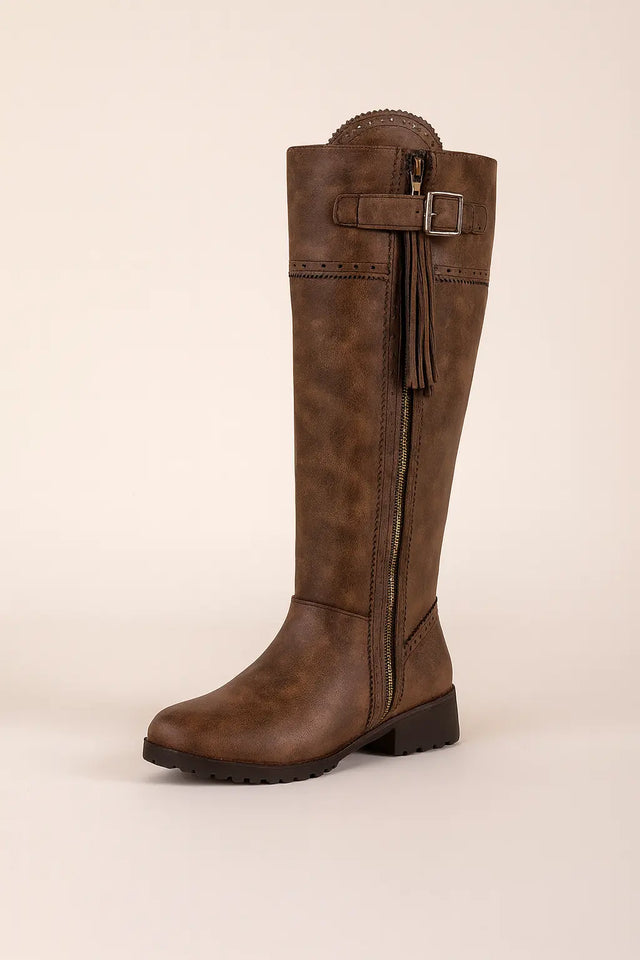Womens Classic Riding Boots with Tread Sole Bareroots Footwear