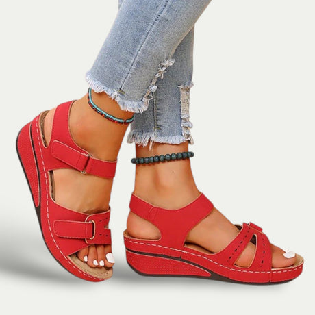 Womens Open Toe Sandals Adjustable PU Sole