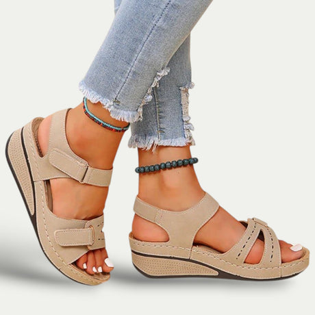 Womens Open Toe Sandals Adjustable PU Sole