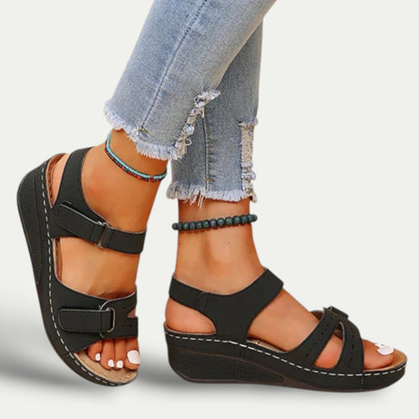 Womens Open Toe Sandals Adjustable PU Sole