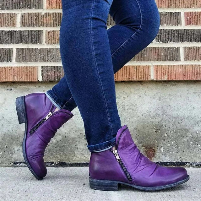 Zip-Up Ankle Boots for Women – Stylish & Comfortable