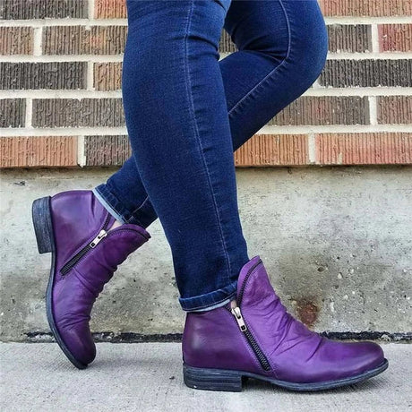 Zip-Up Ankle Boots for Women – Stylish & Comfortable