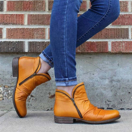 Zip-Up Ankle Boots for Women – Stylish & Comfortable