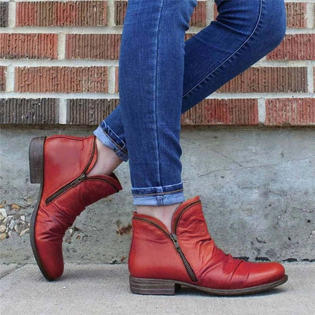 Zip-Up Ankle Boots for Women – Stylish & Comfortable