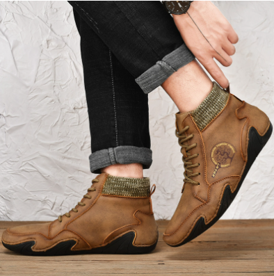 Men’s Casual Ankle Boots – Microfiber Leather – Lace-Up – Everyday Comfort